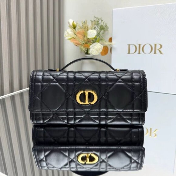DIOR Miss Caro Top Handle CD Clutch Women's Black - Picture 1 of 9